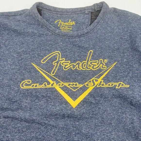 Fender Custom Shop Lucky Brand Men's Large Long Sleeve Pullover Sweater Blue - Picture 1 of 10